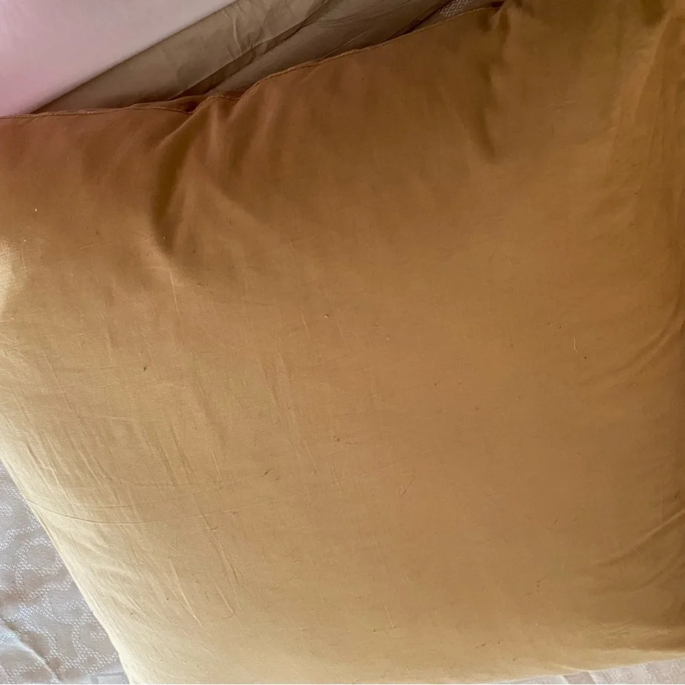 2 AVAILABLE- Z Gallerie Oversized Gold Damask Euro Down Pillow